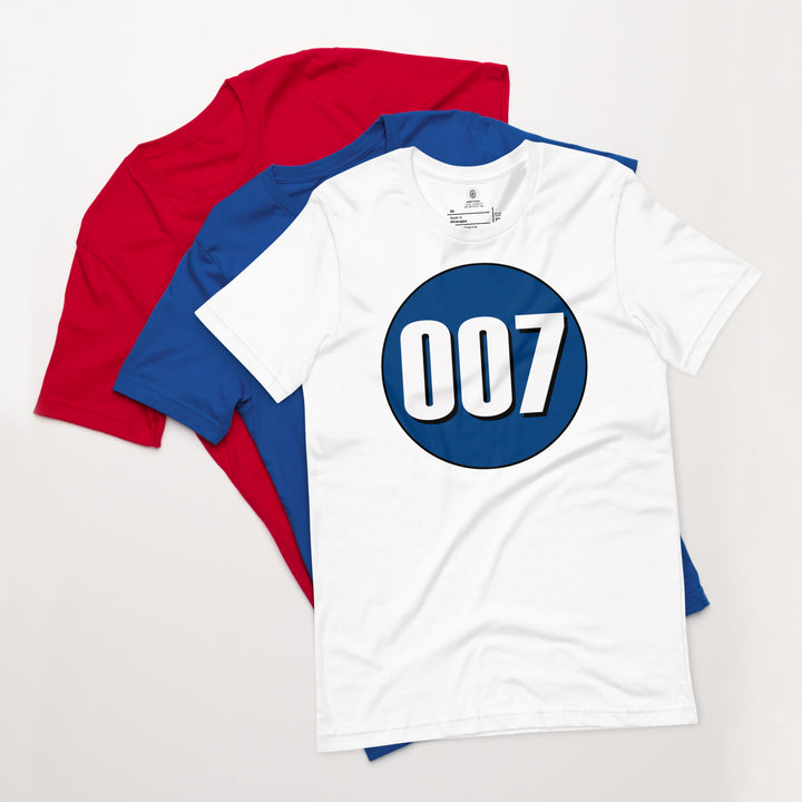 Unisex t-shirt: White on Navy Blue 007