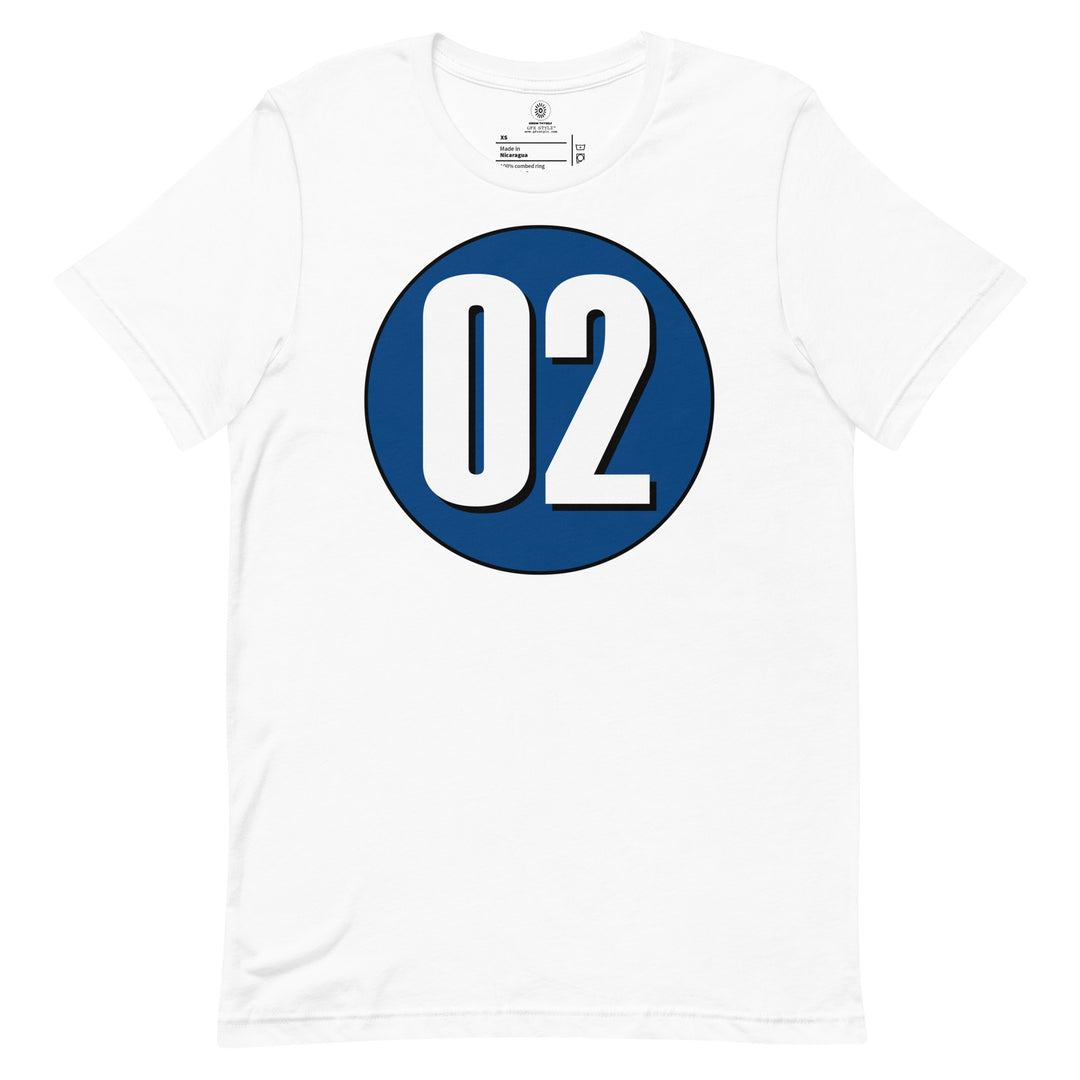 Unisex t-shirt: White on Navy Blue 02