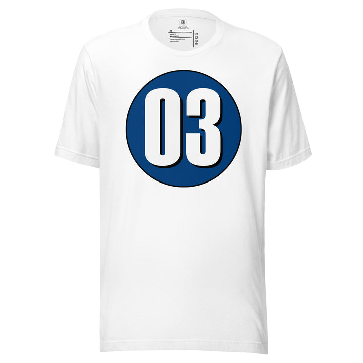 Unisex t-shirt: White on Navy Blue 03