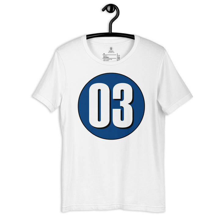 Unisex t-shirt: White on Navy Blue 03