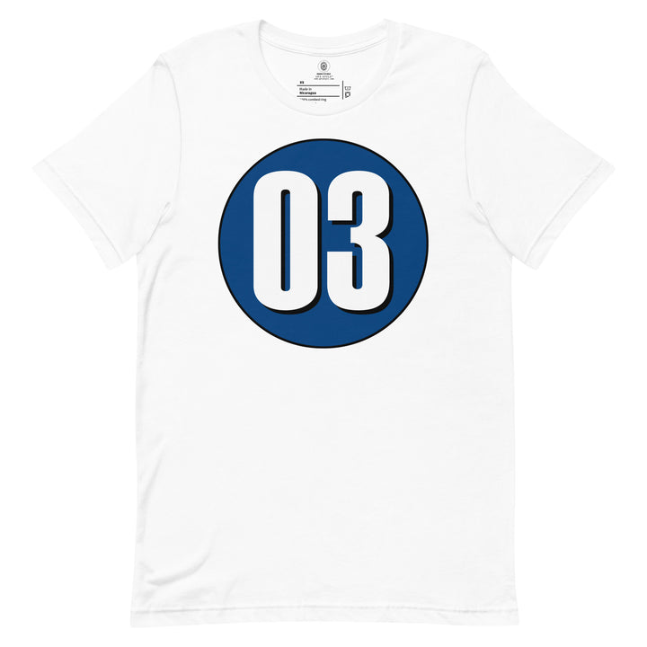 Unisex t-shirt: White on Navy Blue 03