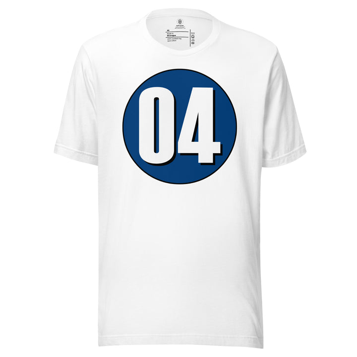 Unisex t-shirt: White on Navy Blue 04