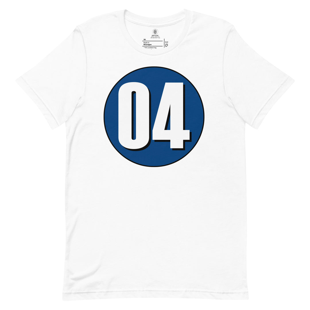 Unisex t-shirt: White on Navy Blue 04