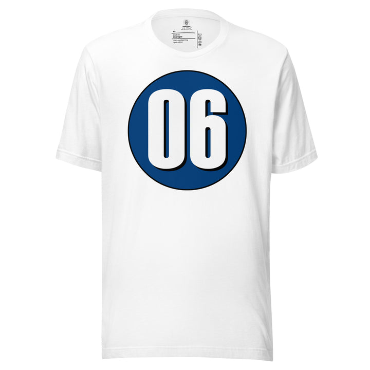 Unisex t-shirt: White on Navy Blue 06