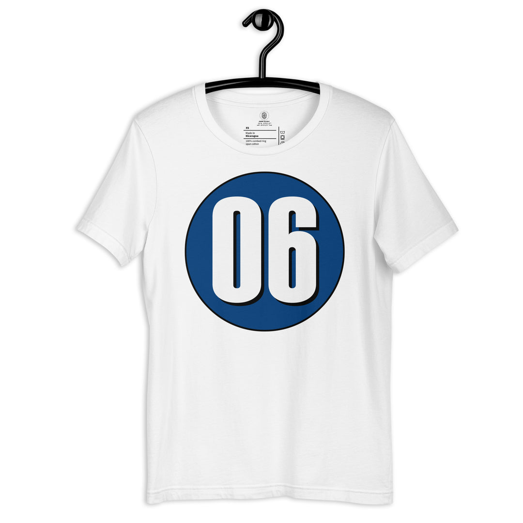 Unisex t-shirt: White on Navy Blue 06