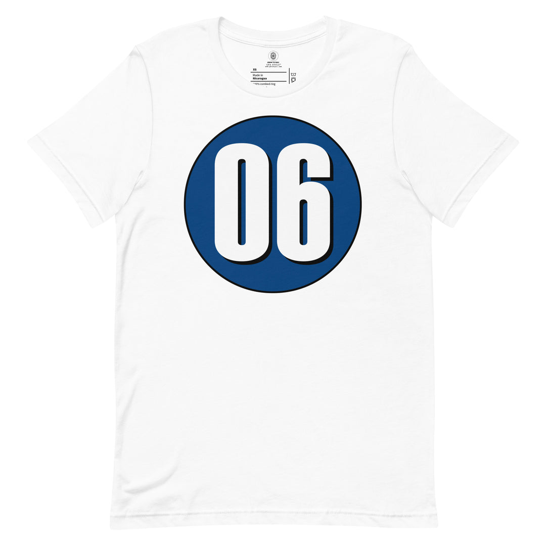 Unisex t-shirt: White on Navy Blue 06