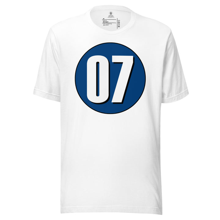 Unisex t-shirt: White on Navy Blue 07