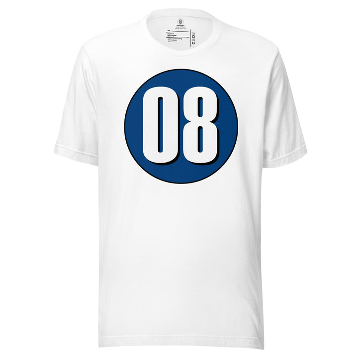 Unisex t-shirt: White on Navy Blue 08