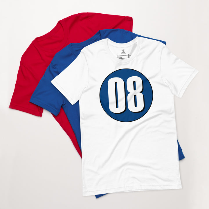 Unisex t-shirt: White on Navy Blue 08