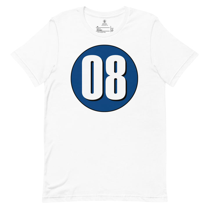 Unisex t-shirt: White on Navy Blue 08