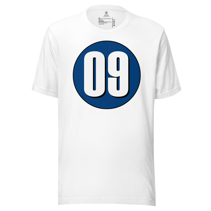 Unisex t-shirt: White on Navy Blue 09