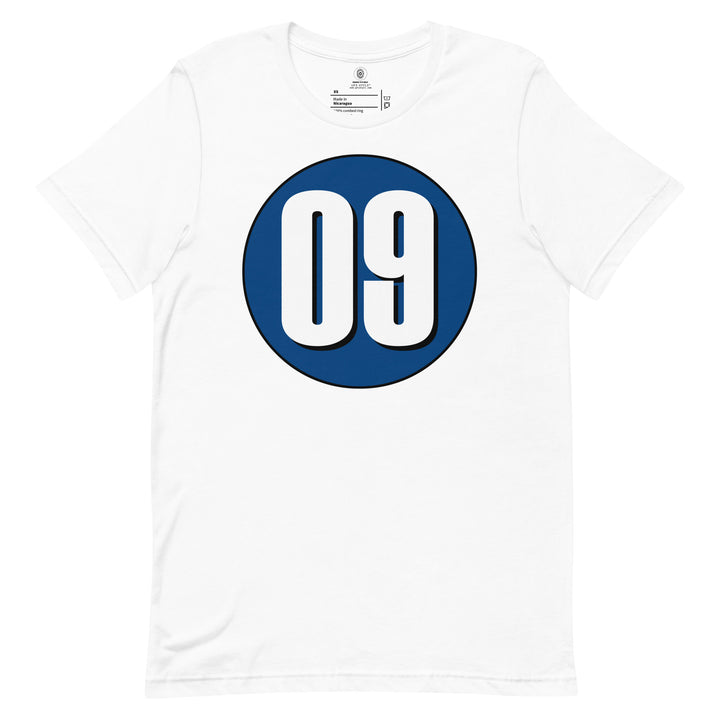 Unisex t-shirt: White on Navy Blue 09