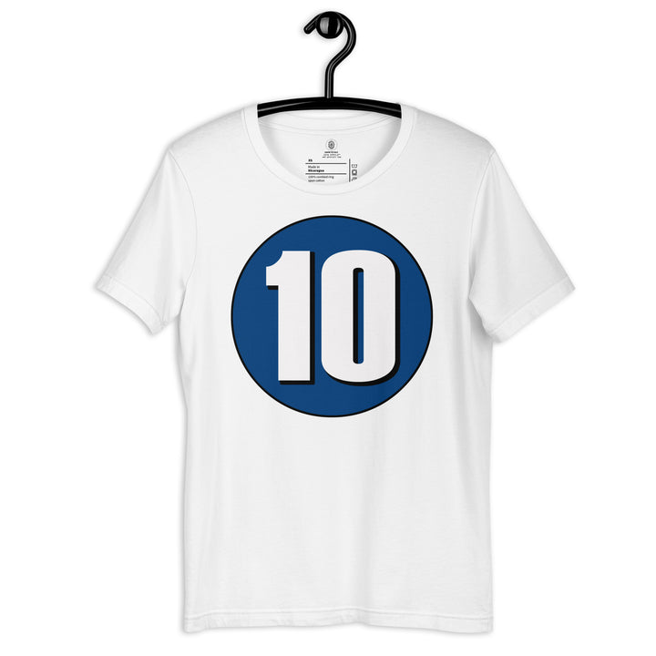 Unisex t-shirt: White on Navy Blue 10