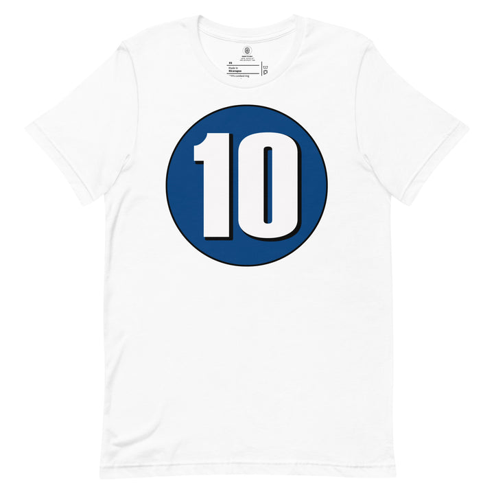 Unisex t-shirt: White on Navy Blue 10