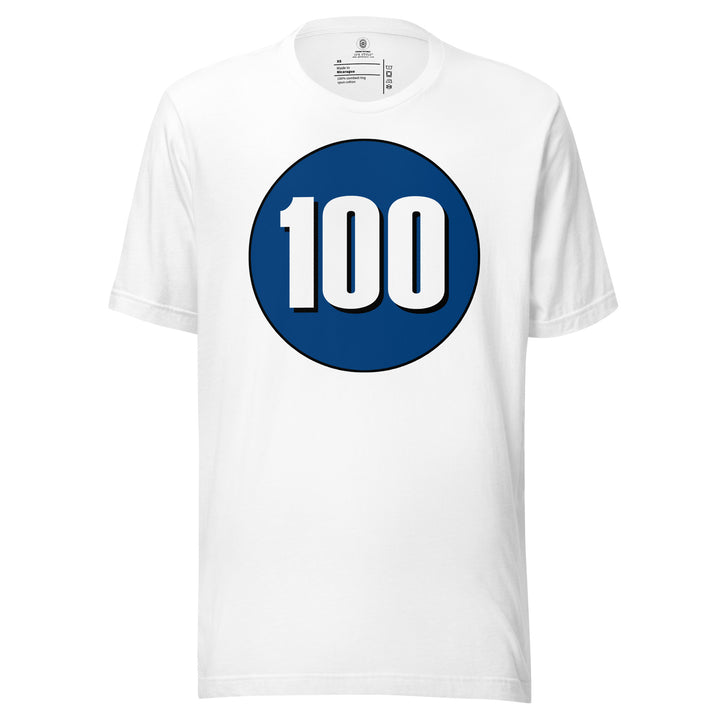 Unisex t-shirt: White on Navy Blue 100