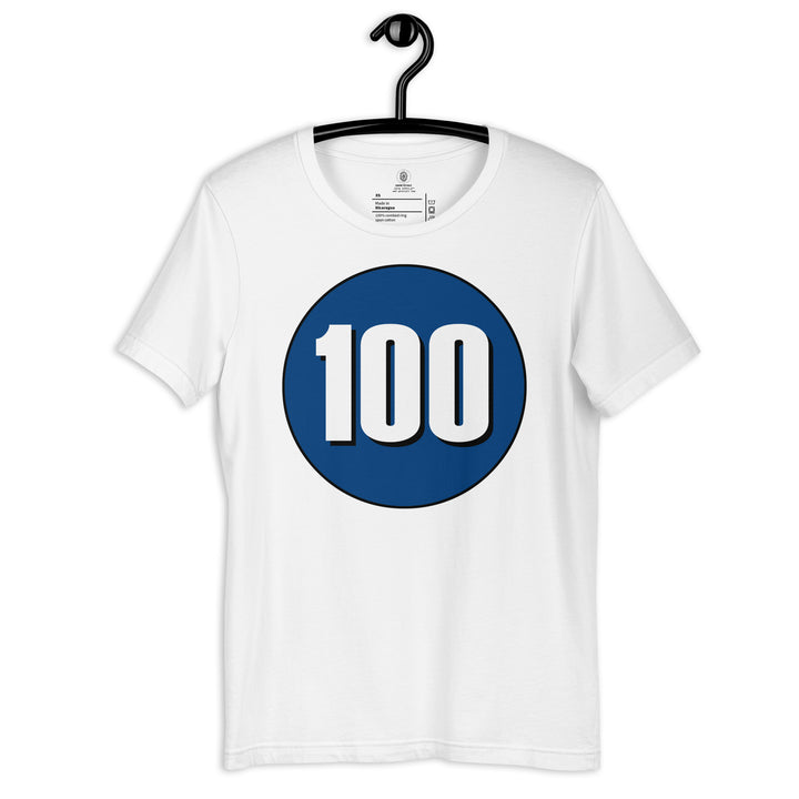 Unisex t-shirt: White on Navy Blue 100