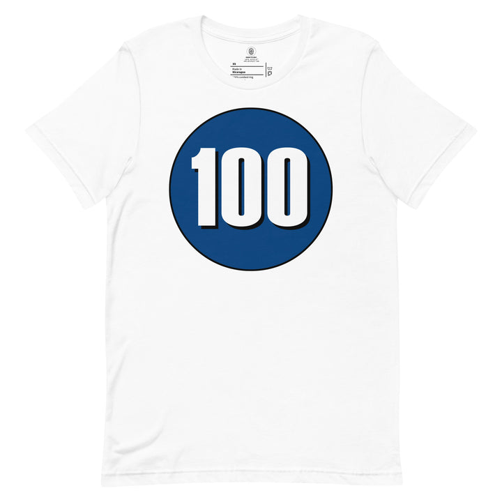 Unisex t-shirt: White on Navy Blue 100