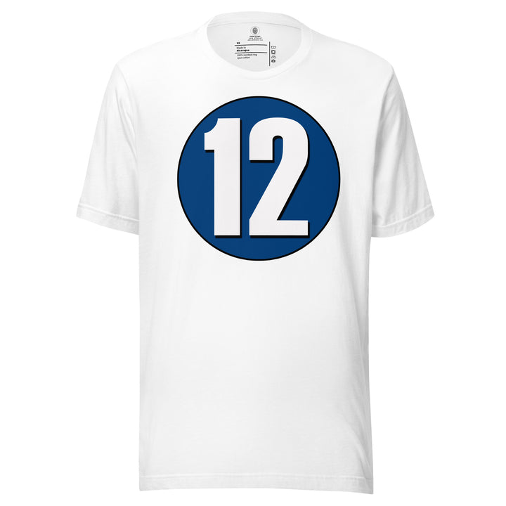 Unisex t-shirt: White on Navy Blue 12