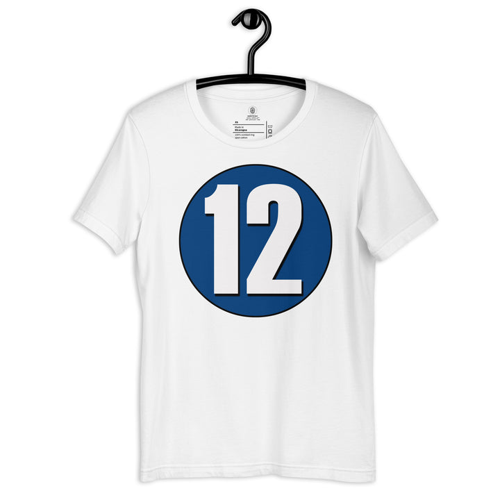 Unisex t-shirt: White on Navy Blue 12