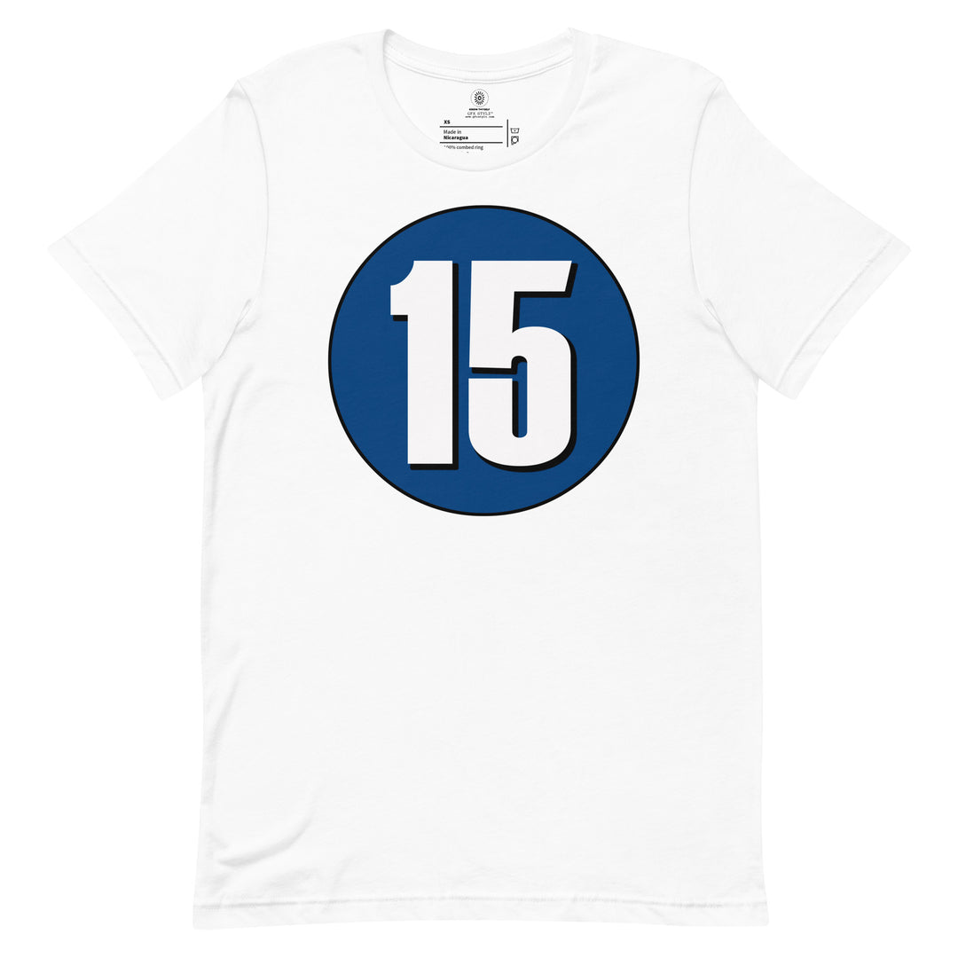 Unisex t-shirt: White on Navy Blue 15