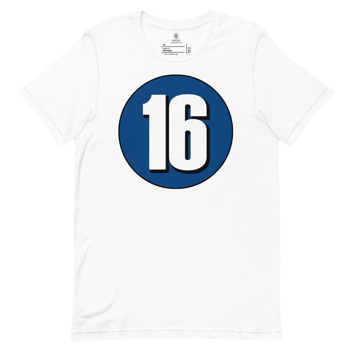 Unisex t-shirt: White on Navy Blue 16