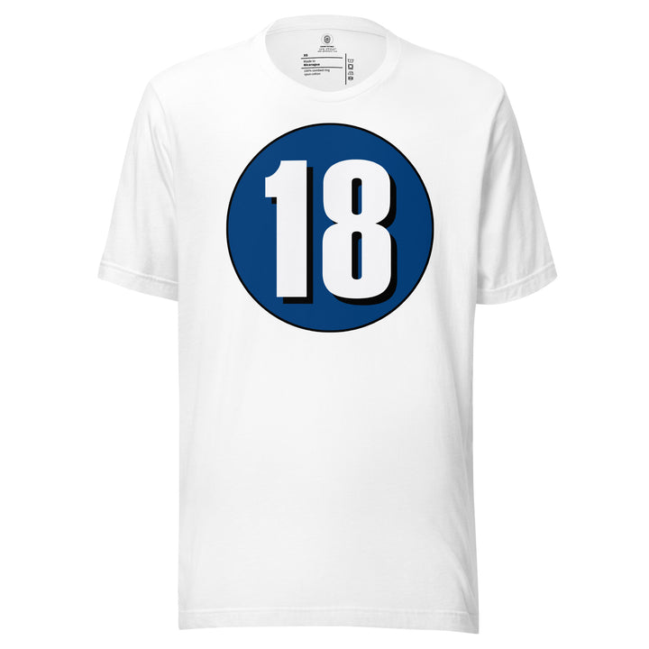 Unisex t-shirt: White on Navy Blue 18