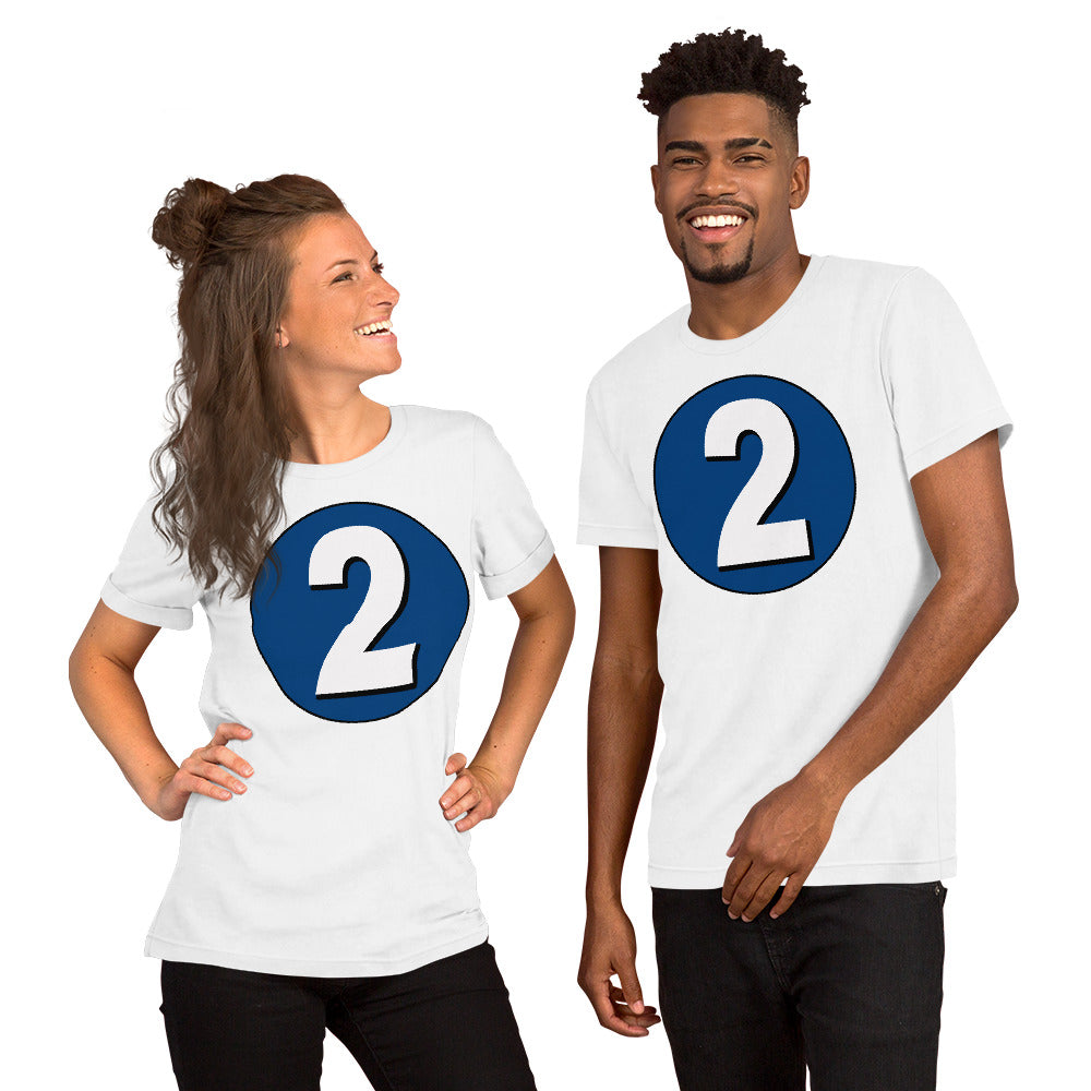 Unisex t-shirt: White on Navy Blue 2