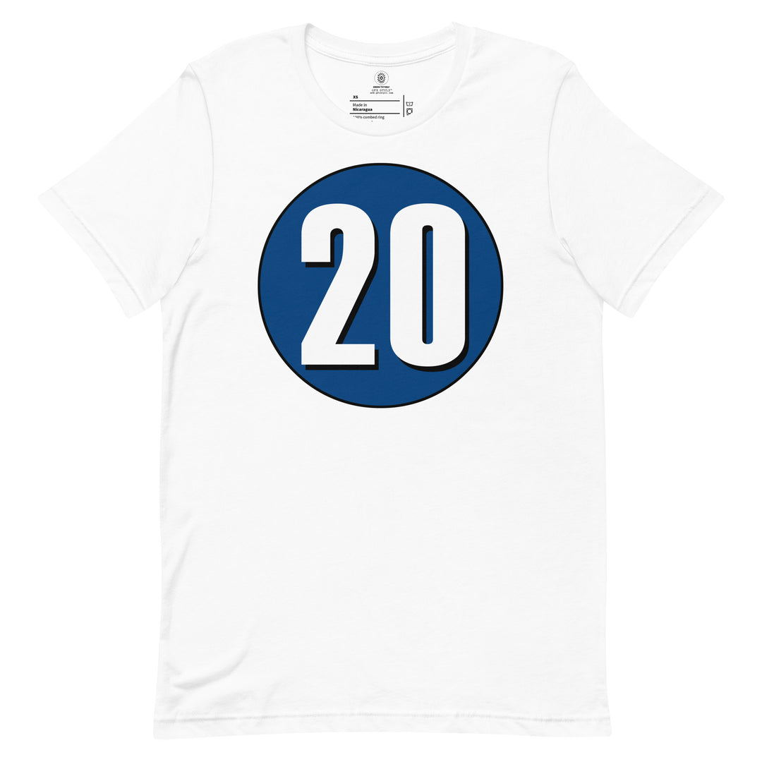 Unisex t-shirt: White on Navy Blue 20