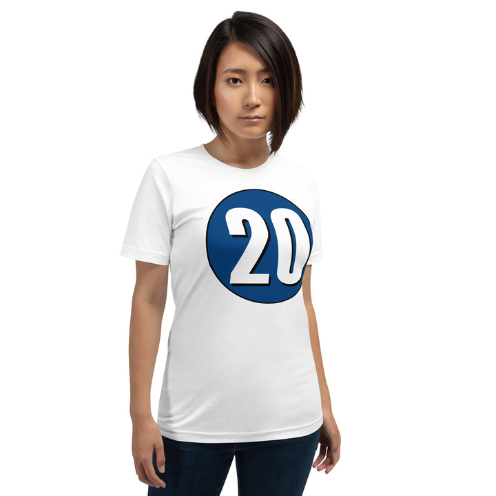 Unisex t-shirt: White on Navy Blue 20