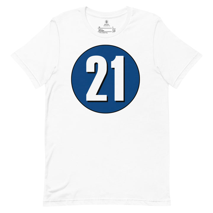 Unisex t-shirt: White on Navy Blue 21