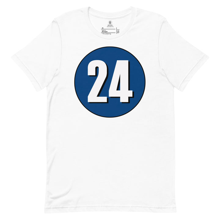 Unisex t-shirt: White on Navy Blue 24