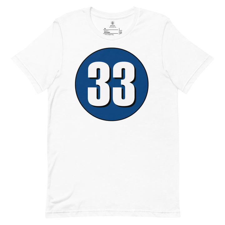 Unisex t-shirt: White on Navy Blue 33