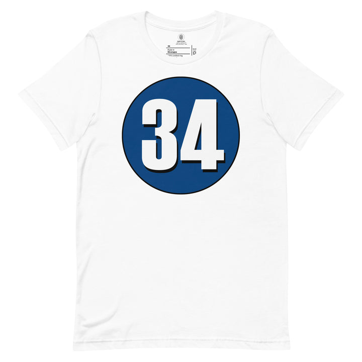 Unisex t-shirt: White on Navy Blue 34