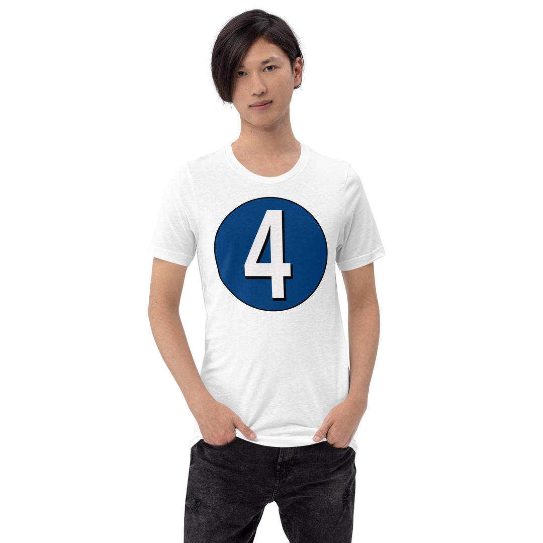 Unisex t-shirt: White on Navy Blue 4