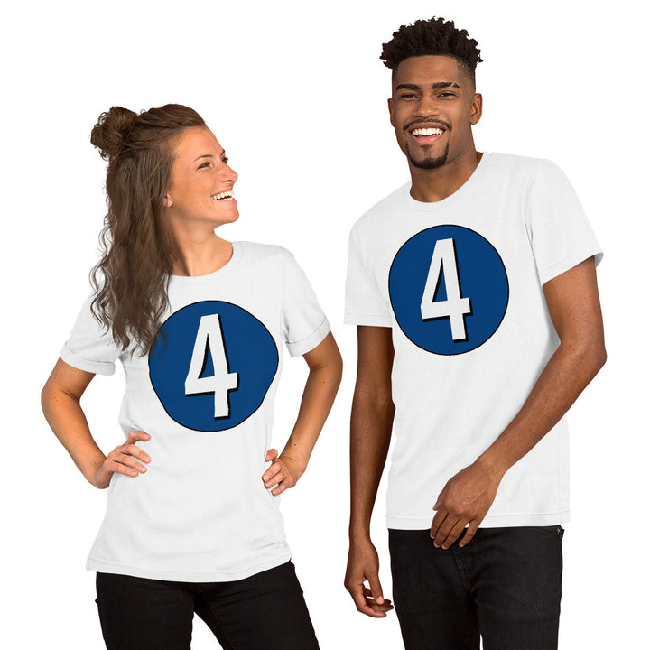 Unisex t-shirt: White on Navy Blue 4