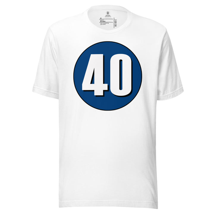 Unisex t-shirt: White on Navy Blue 40