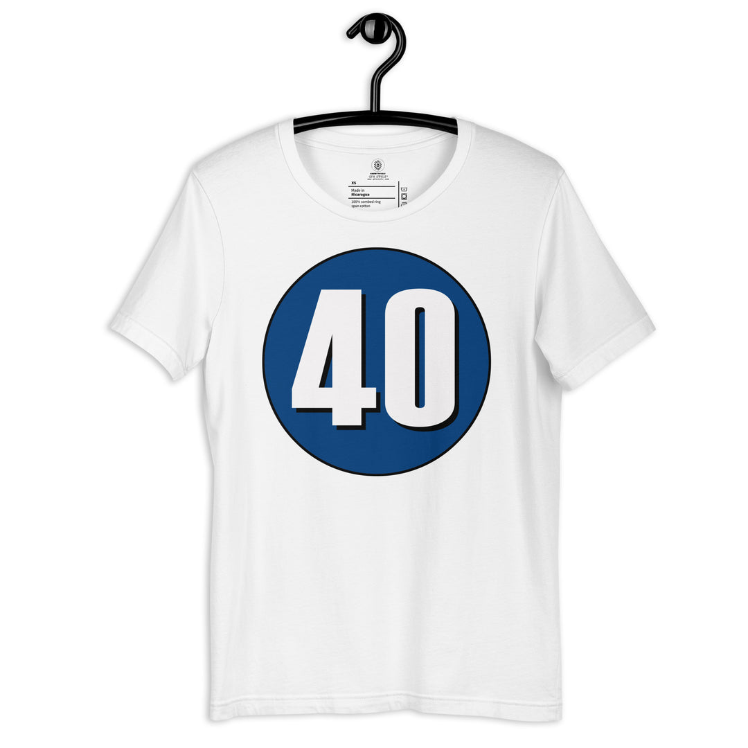 Unisex t-shirt: White on Navy Blue 40