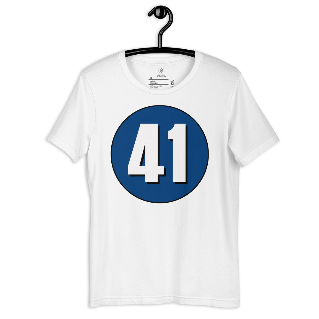 Unisex t-shirt: White on Navy Blue 41