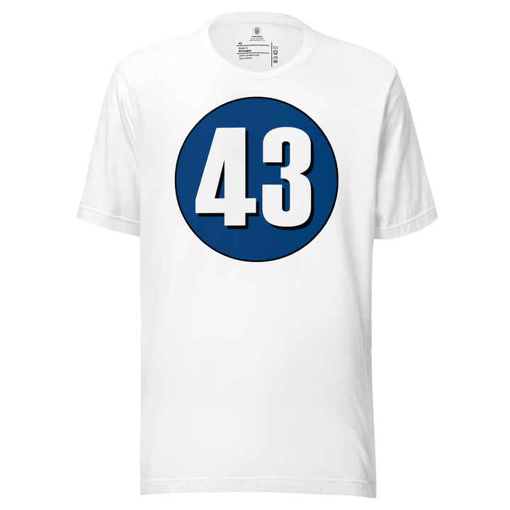 Unisex t-shirt: White on Navy Blue 43