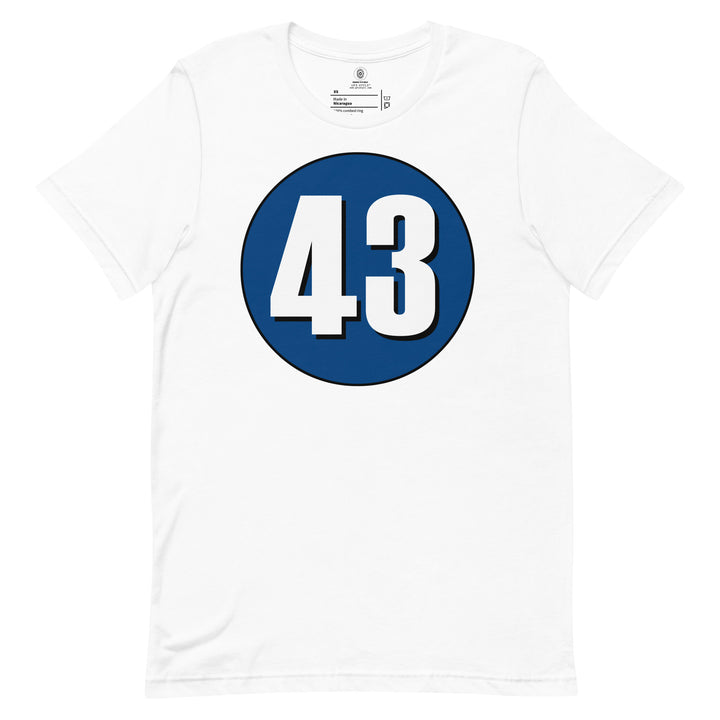 Unisex t-shirt: White on Navy Blue 43