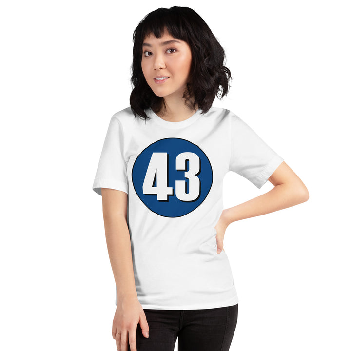 Unisex t-shirt: White on Navy Blue 43