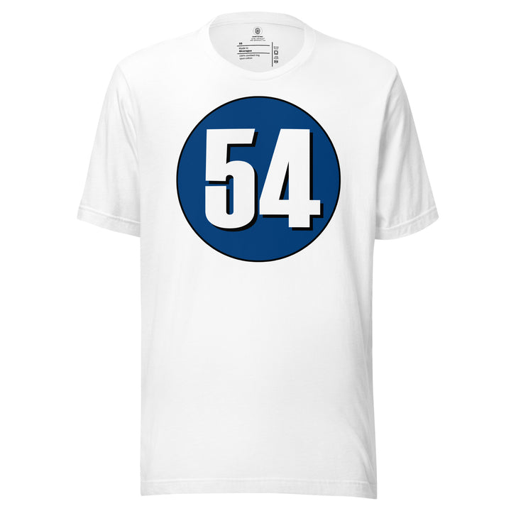 Unisex t-shirt: White on Navy Blue 54