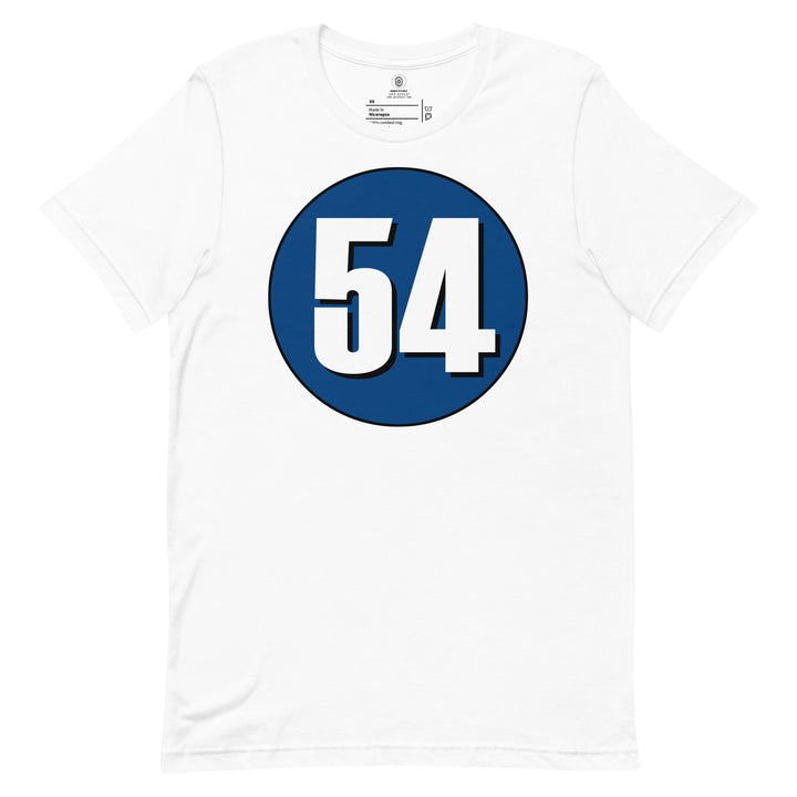 Unisex t-shirt: White on Navy Blue 54