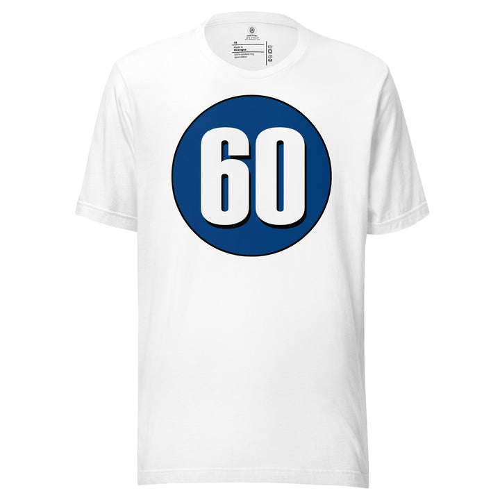 Unisex t-shirt: White on Navy Blue 60