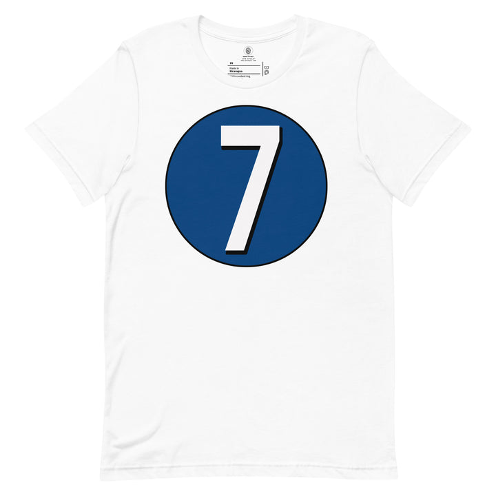 Unisex t-shirt: White on Navy Blue 7