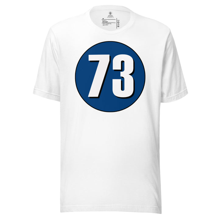 Unisex t-shirt: White on Navy Blue 73