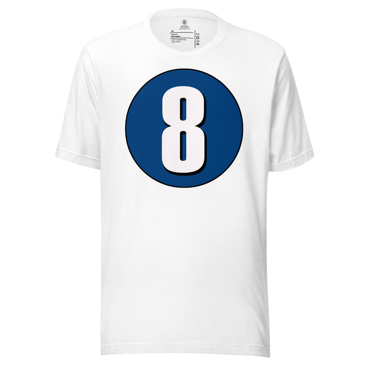 Unisex t-shirt: White on Navy Blue 8