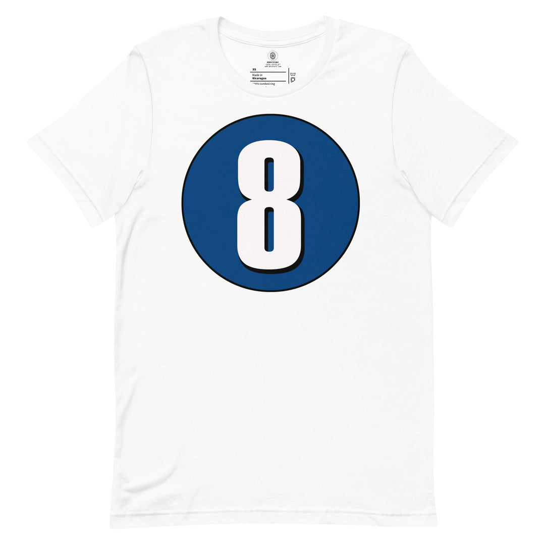 Unisex t-shirt: White on Navy Blue 8