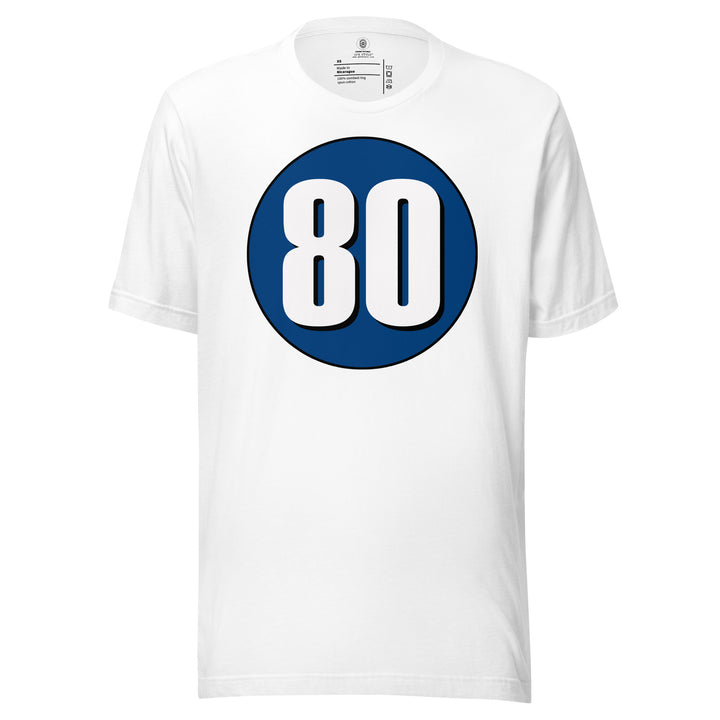 Unisex t-shirt: White on Navy Blue 80