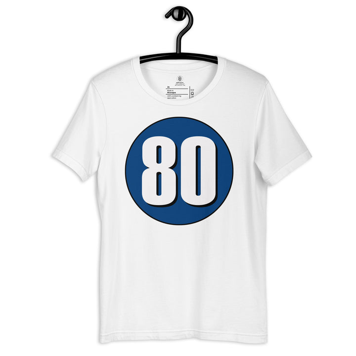 Unisex t-shirt: White on Navy Blue 80